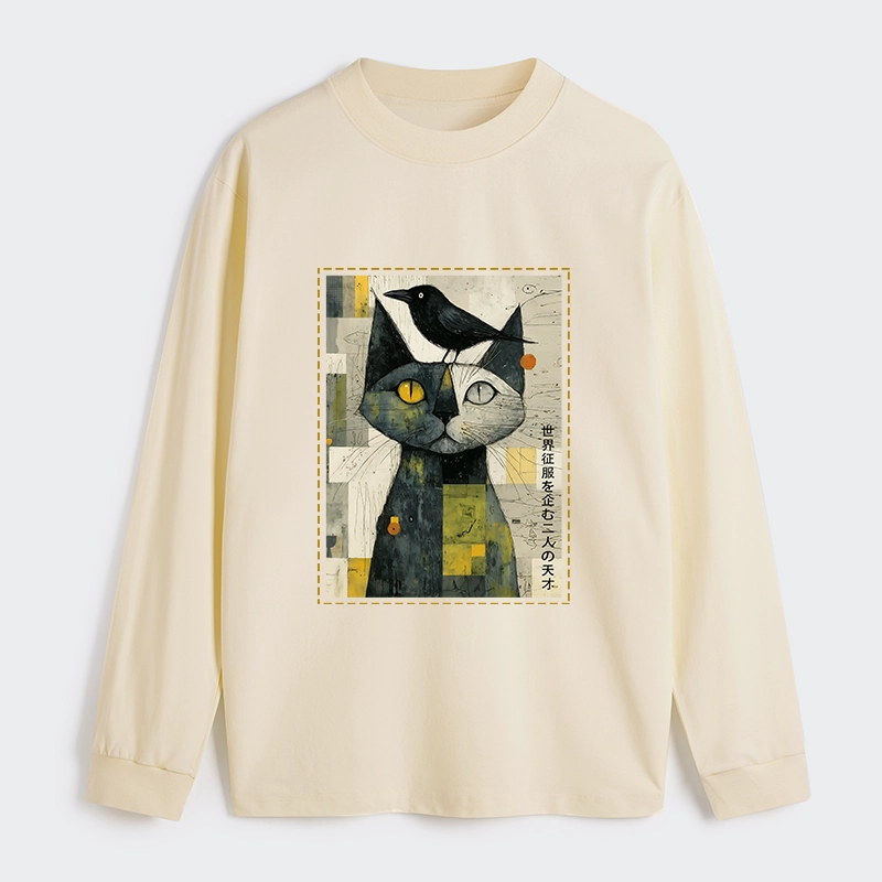 Tokyo-Tiger The Cat And The Crow Are Planning To Rule The World Classic Long Sleeve T-Shirt