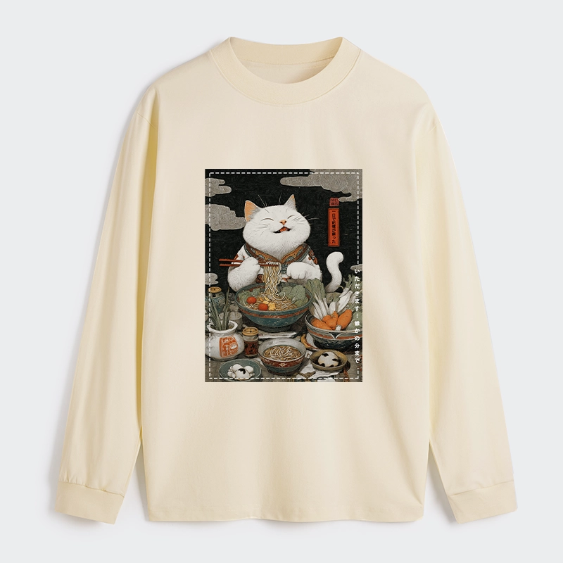 Tokyo-Tiger The Ramen-Loving Cat Classic Long Sleeve T-Shirt
