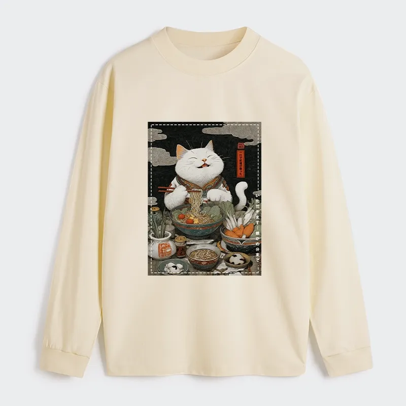Tokyo-Tiger The Ramen-Loving Cat Classic Long Sleeve T-Shirt