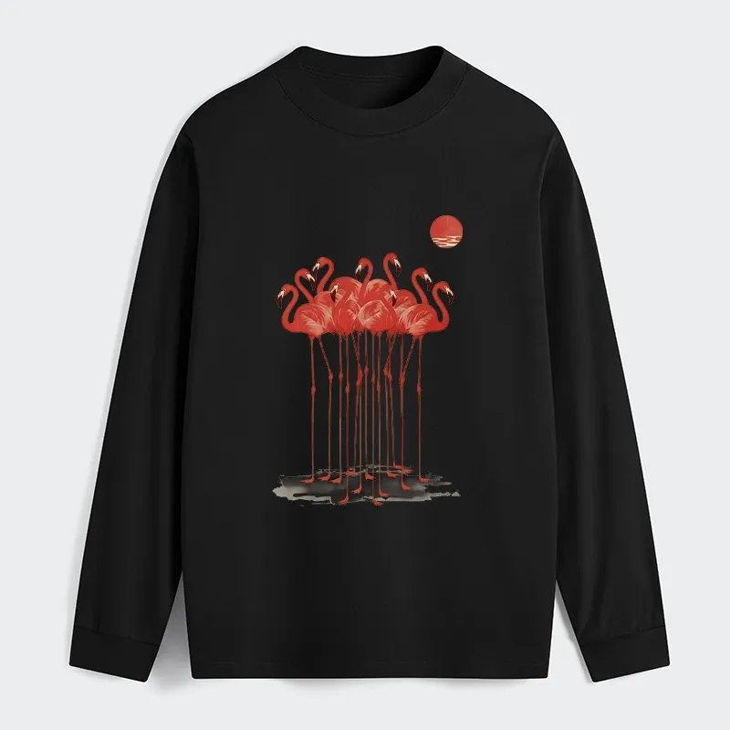 Tokyo-Tiger Flamingos at Dusk Classic Long Sleeve T-Shirt