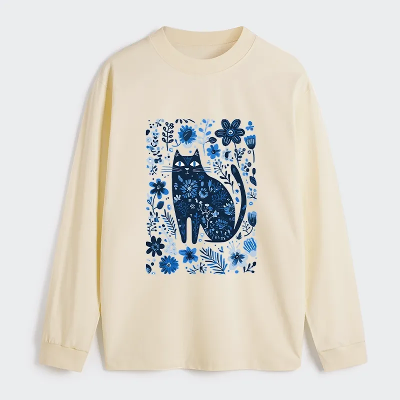 Tokyo-Tiger A Cat Among Flowers Classic Long Sleeve T-Shirt