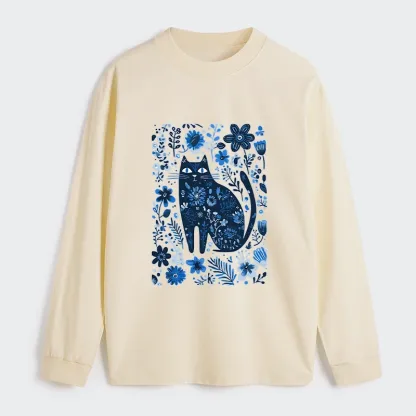 Tokyo-Tiger A Cat Among Flowers Classic Long Sleeve T-Shirt
