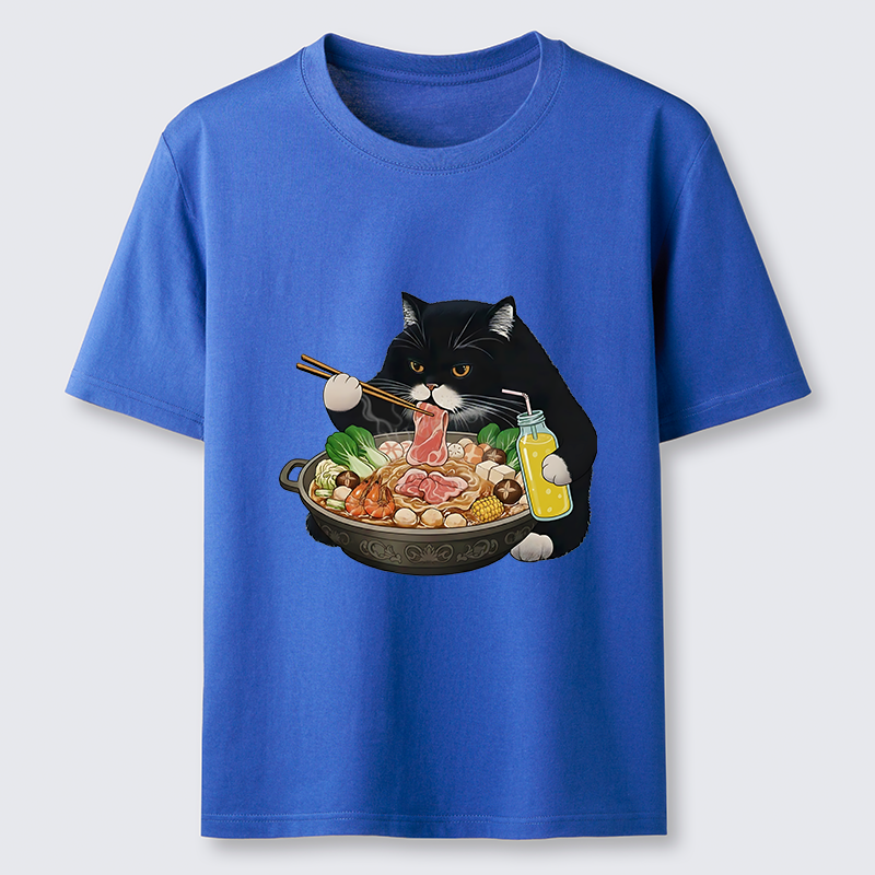 Tokyo-Tiger Black Cat Eating Hot Pot Classic T-Shirt