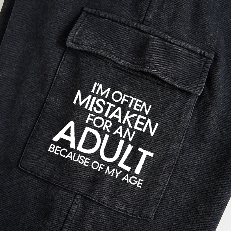 Tokyo-Tiger Old In Age But Young At Heart Washed Utility Sweatpants