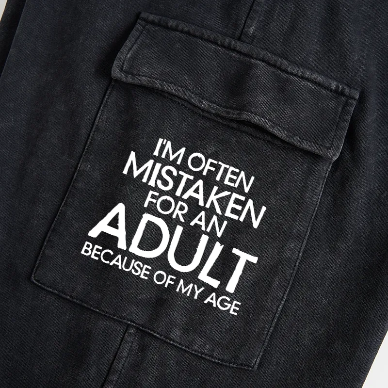 Tokyo-Tiger Old In Age But Young At Heart Washed Utility Sweatpants