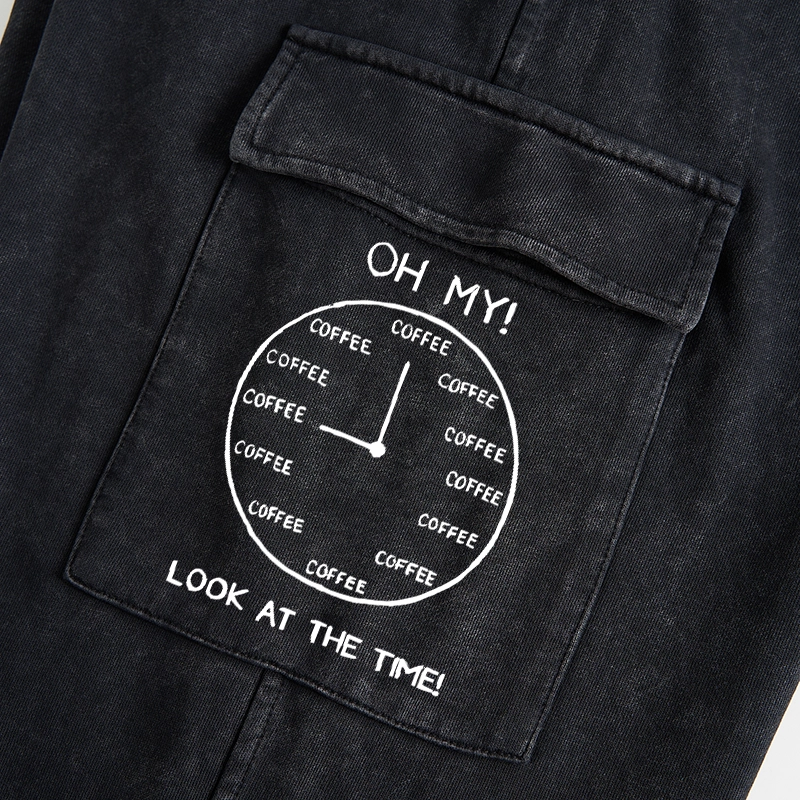 Tokyo-Tiger Coffee Time Washed Utility Sweatpants