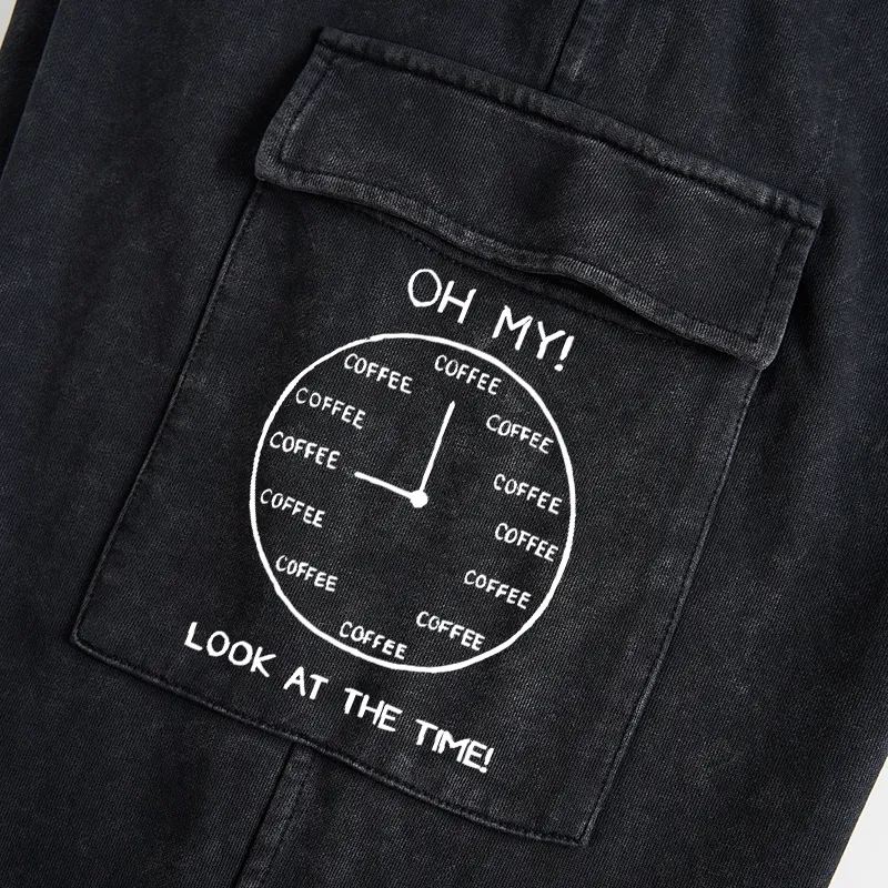 Tokyo-Tiger Coffee Time Washed Utility Sweatpants