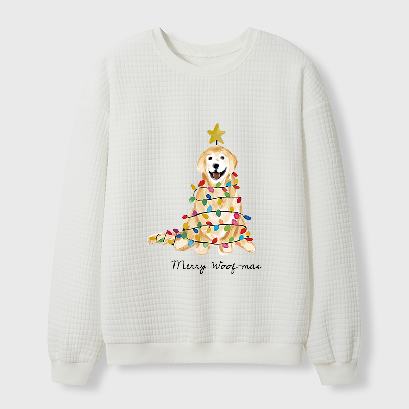 Tokyo-Tiger Christmas Tree Dog Waffle Sweatshirt