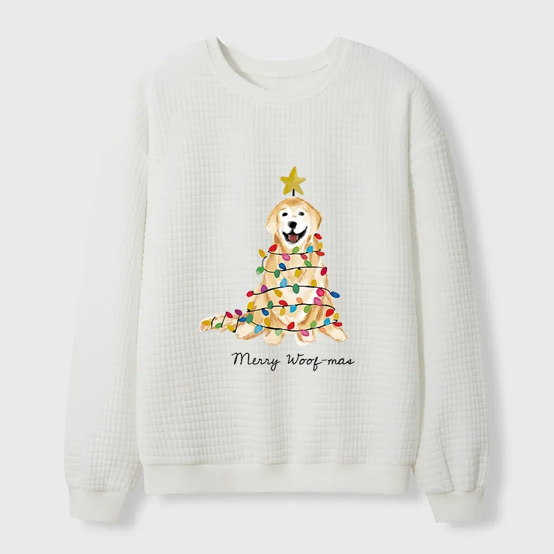 Tokyo-Tiger Christmas Tree Dog Waffle Sweatshirt
