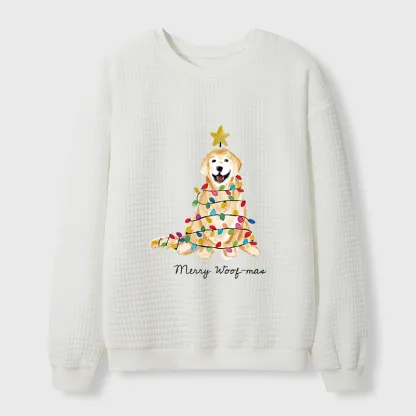 Tokyo-Tiger Christmas Tree Dog Waffle Sweatshirt