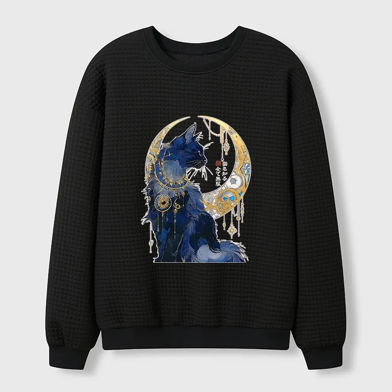 Tokyo-Tiger Nothing Matters, The Cat Knows It Too Waffle Sweatshirt