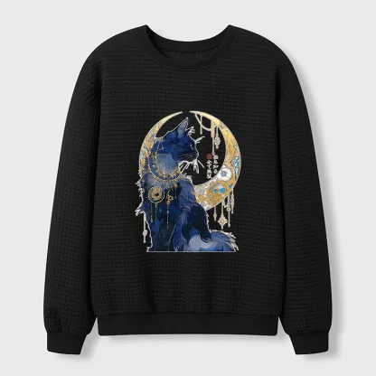 Tokyo-Tiger Nothing Matters, The Cat Knows It Too Waffle Sweatshirt