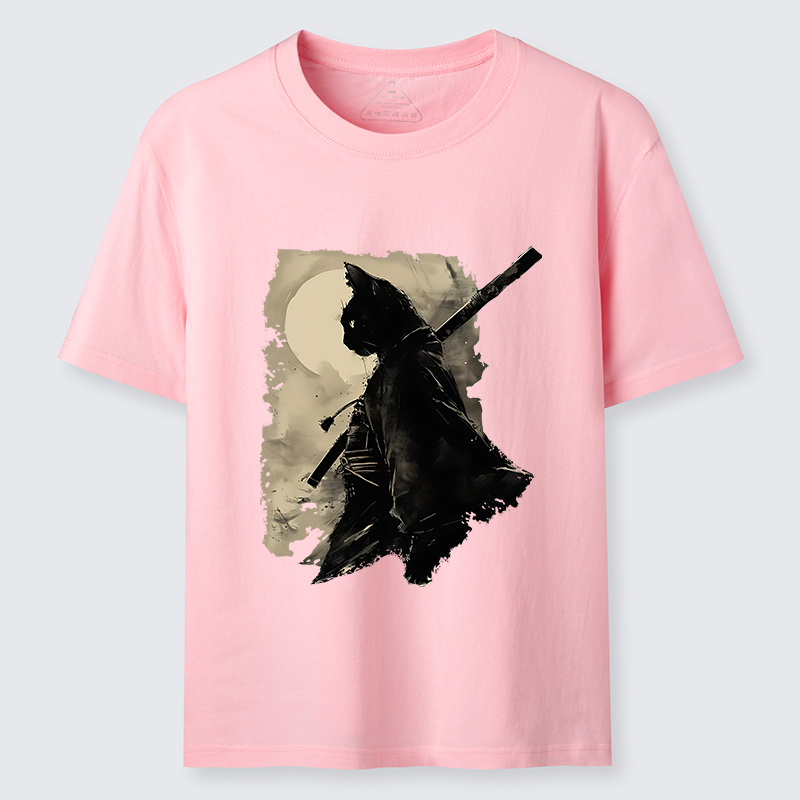 Tokyo-Tiger Under The Moon Cat Samurai Classic T-Shirt