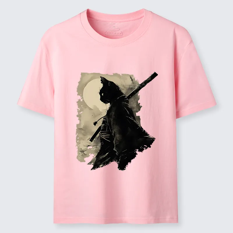 Tokyo-Tiger Under The Moon Cat Samurai Classic T-Shirt