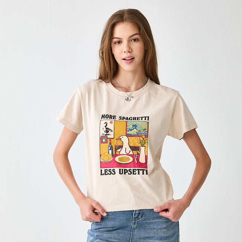 Tokyo-Tiger More Spaghetti Less Upsetti Goose Women's Washed T-shirt