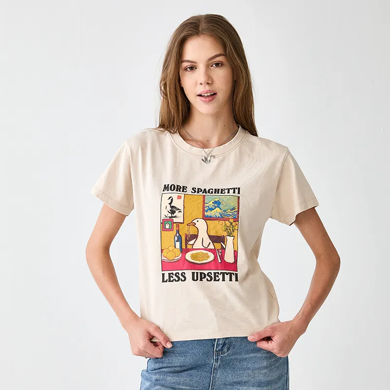 Tokyo-Tiger More Spaghetti Less Upsetti Goose Women's Washed T-shirt