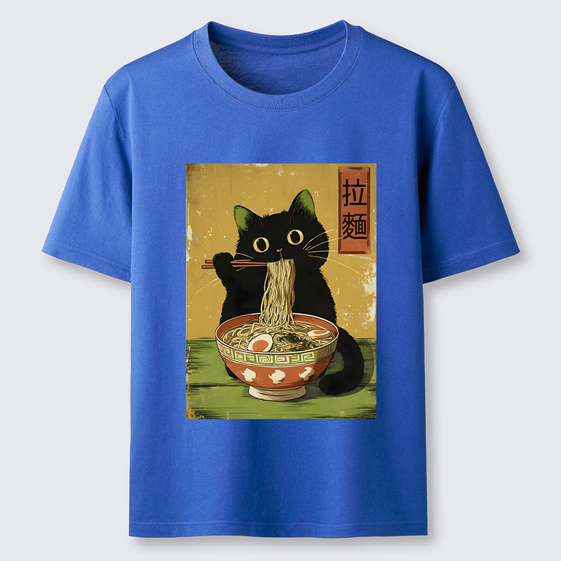 Tokyo-Tiger Vintage Japanese Cat Eating Ramen Classic T-Shirt