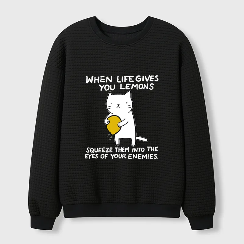 Tokyo-Tiger Attack The Enemy With Lemon Juice Waffle Sweatshirt