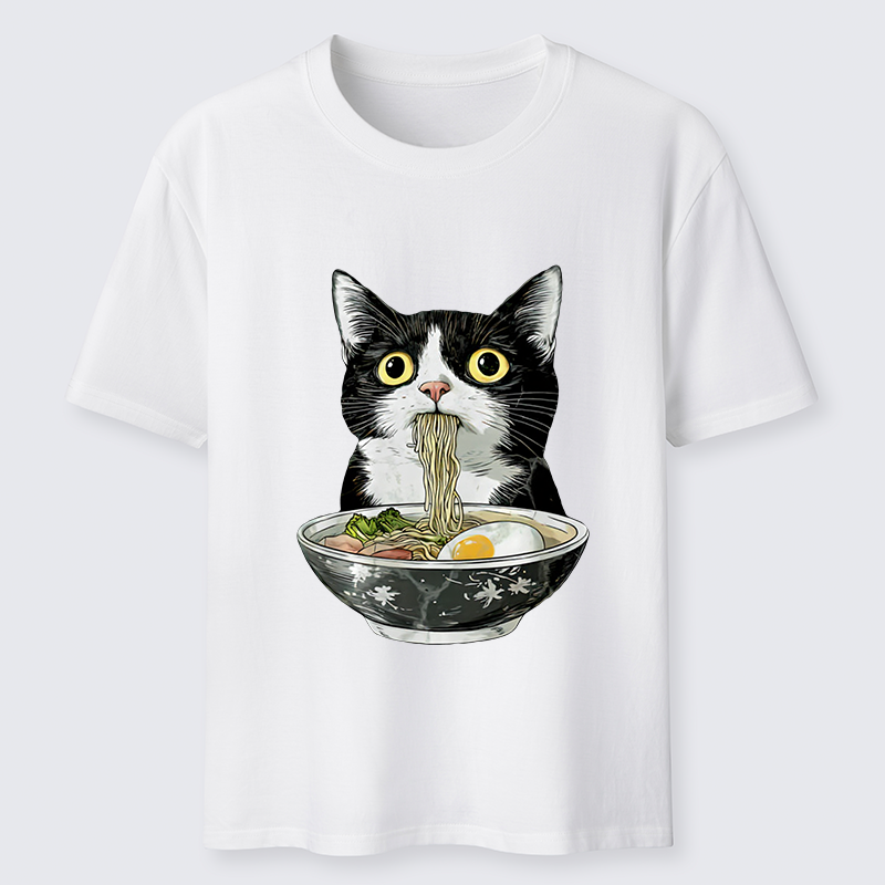 Tokyo-Tiger Cute Cat Eating Japan Ramen Classic T-Shirt