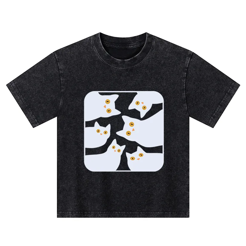 Tokyo-Tiger Cats Are Watching You Kids Washed T-Shirt