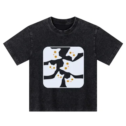 Tokyo-Tiger Cats Are Watching You Kids Washed T-Shirt