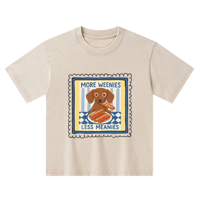 Tokyo-Tiger More Weenies Less Meanies Kids Washed T-Shirt