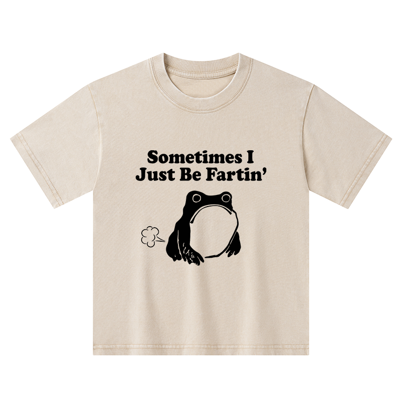 Tokyo-Tiger Farting Frog Japanese Kids Washed T-Shirt