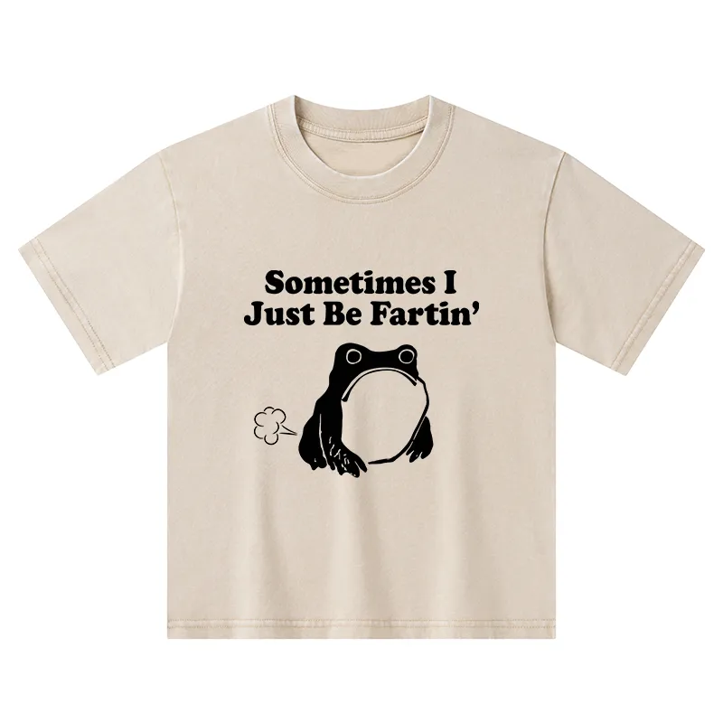 Tokyo-Tiger Farting Frog Japanese Kids Washed T-Shirt