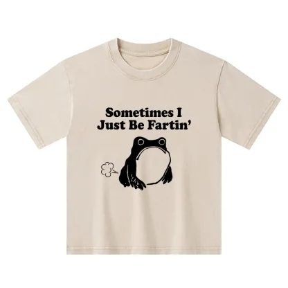 Tokyo-Tiger Farting Frog Japanese Kids Washed T-Shirt