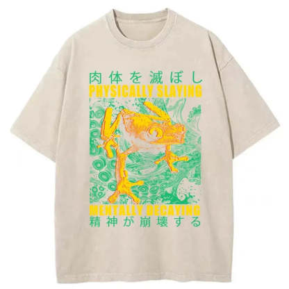 Tokyo-Tiger Physically Slaying Mentally Decaying Washed T-Shirt