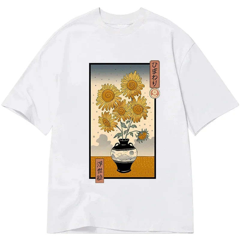 Tokyo-Tiger Sunflowers Ukiyo-e Classic T-Shirt