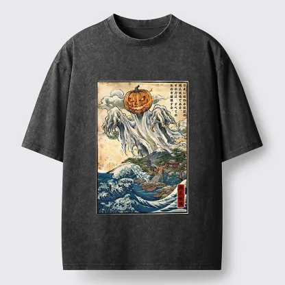 Tokyo‑Tiger Pumpkin Yokai Washed T‑Shirt