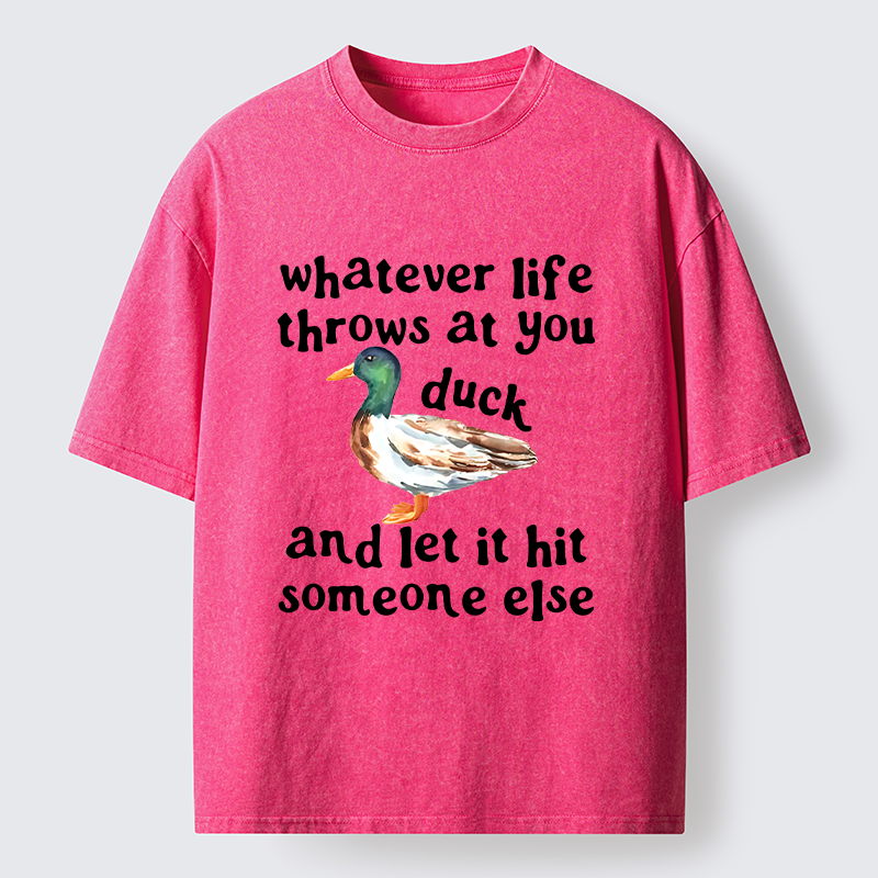 Tokyo-Tiger Funny Duck Life Trouble Meme Washed T-Shirt