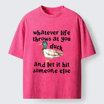 Tokyo-Tiger Funny Duck Life Trouble Meme Washed T-Shirt