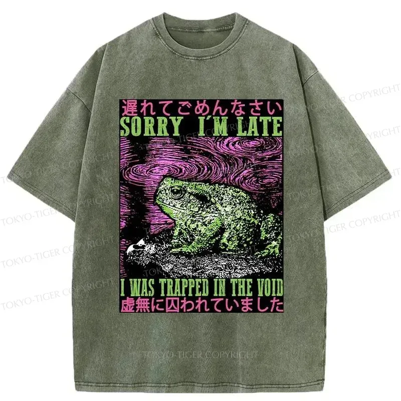 Tokyo-Tiger Frogs Trapped In The Void Washed T-Shirt
