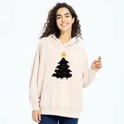 Tokyo-Tiger Crow Christmas Tree Washed Hoodie