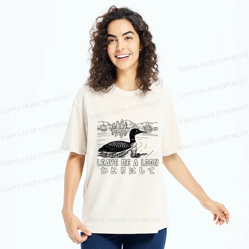 Tokyo-Tiger Leave Me Alone Funny Washed T-Shirt