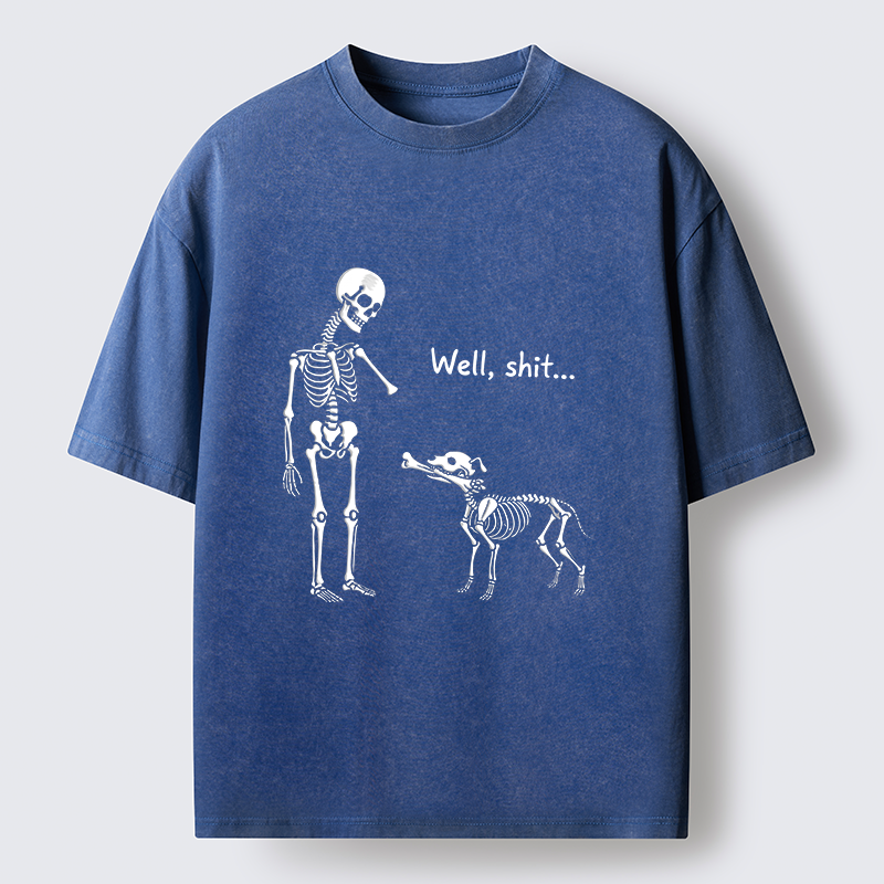 Tokyo-Tiger Skeleton Surprise Joke Washed T-Shirt