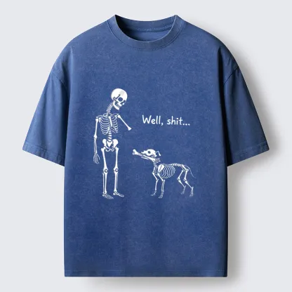 Tokyo-Tiger Skeleton Surprise Joke Washed T-Shirt