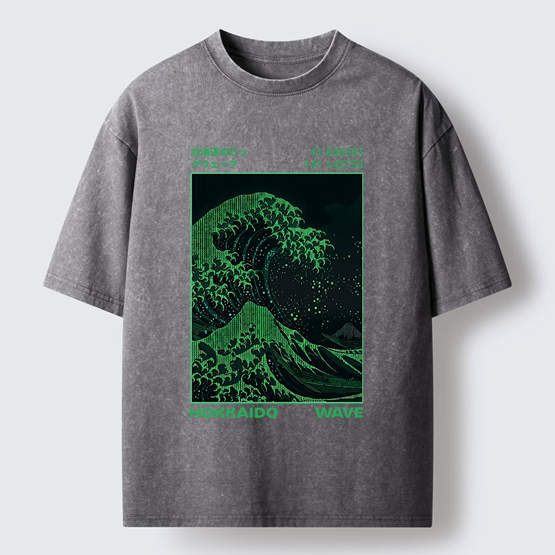 Tokyo-Tiger The Great Code Wave Washed T-Shirt