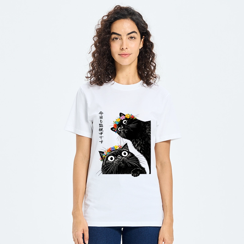 Tokyo-Tiger Flower Crown Black Cat Classic T-Shirt
