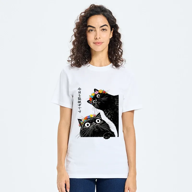 Tokyo-Tiger Flower Crown Black Cat Classic T-Shirt
