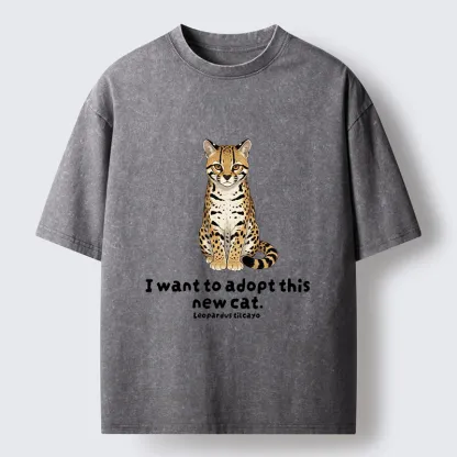 Tokyo-Tiger Adopt New Cat Funny Meme Washed T-Shirt