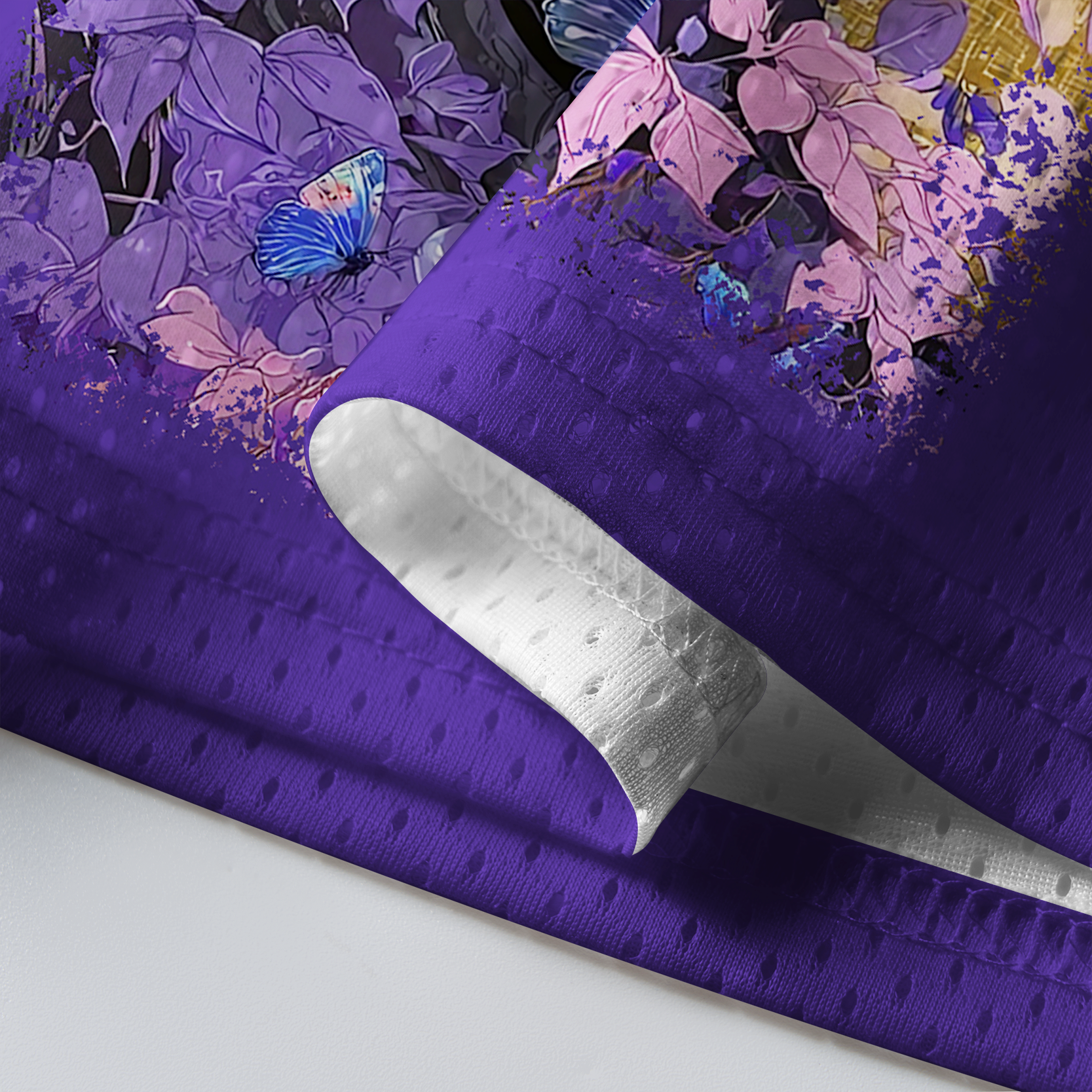 Tokyo-Tiger Wisteria Dream: Midnight Cat Mesh Jersey