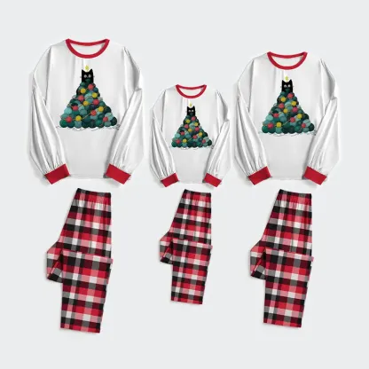 Tokyo-Tiger Yarn Christmas Tree Cat Family Pajama Sets