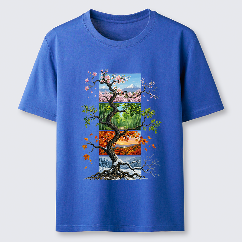 Tokyo-Tiger Nature Four Seasons Tree Art Classic T-Shirt