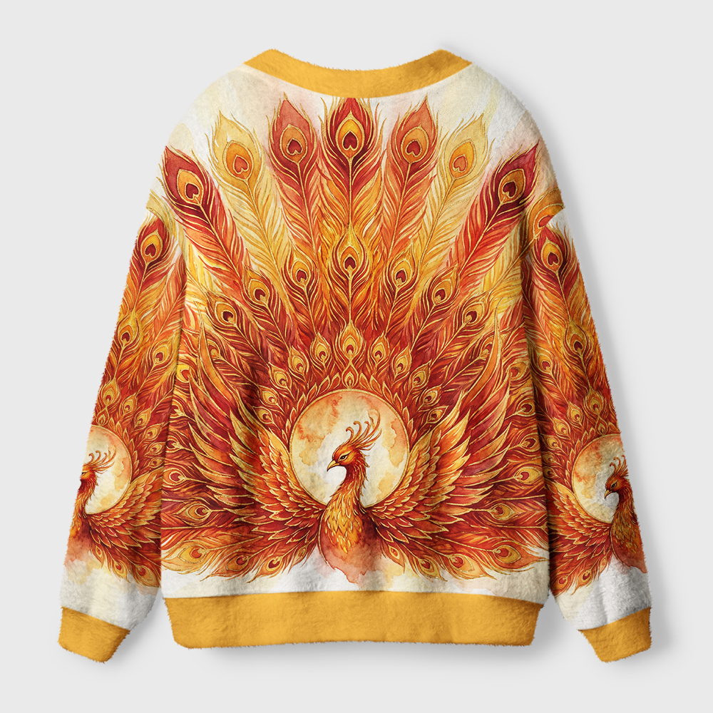 Tokyo-Tiger Golden Phoenix Radiance Ugly Cardigan Sweater