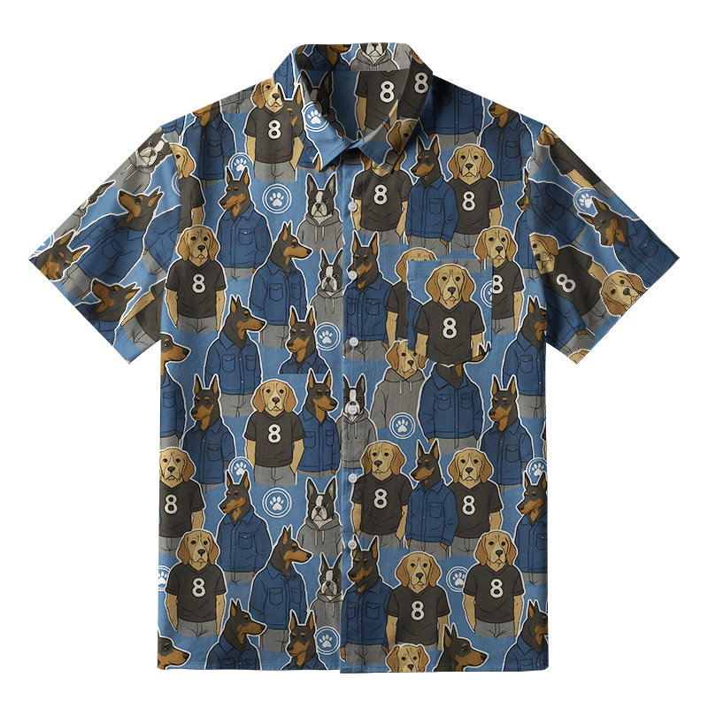 Tokyo-Tiger Funny Dogs Wearing Clothes Button-up Shirt