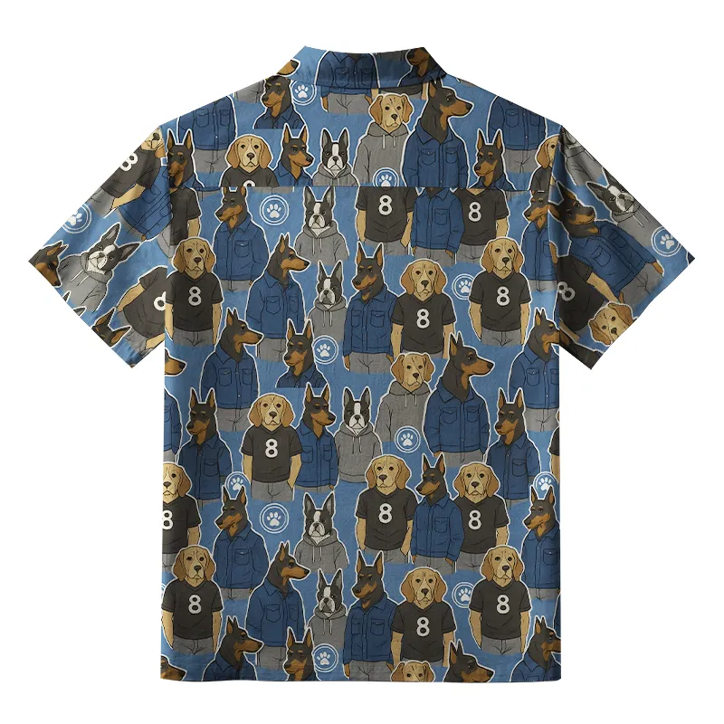 Tokyo-Tiger Funny Dogs Wearing Clothes Button-up Shirt