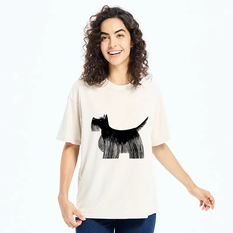 Tokyo-Tiger Minimalist Dog Art That Pops Off Washed T-Shirt